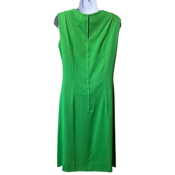 Vintage Original STACY AMES Womens 1950s 60s Dress Green Mod Sleeveless 14 MCM - Picture 4 of 9